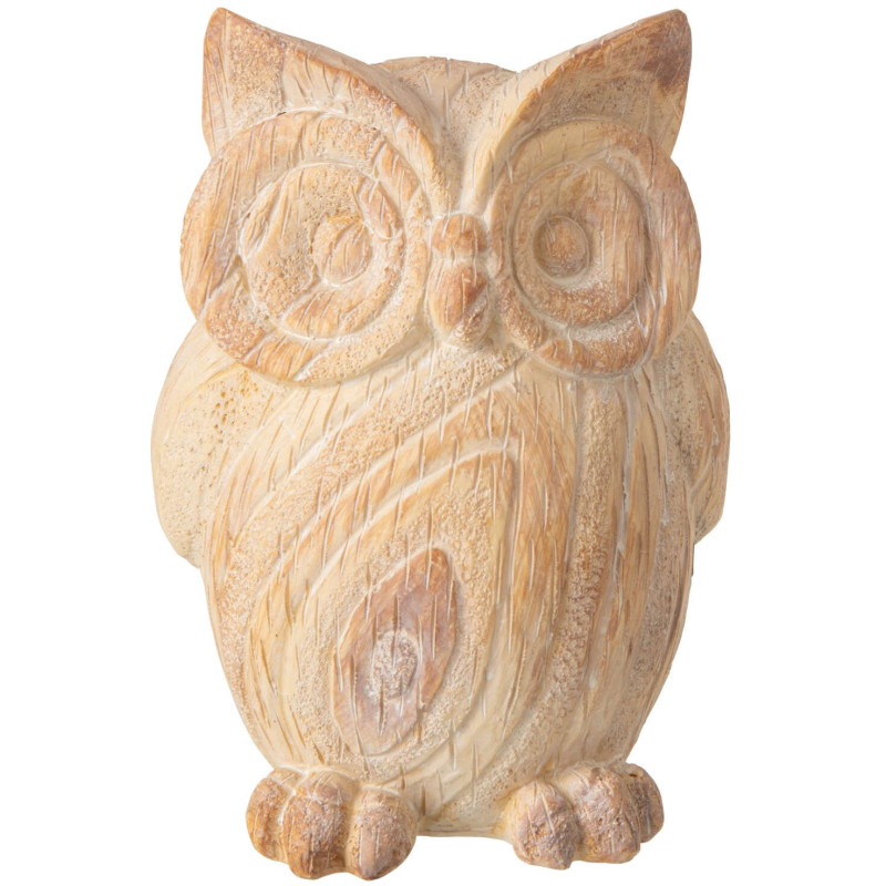 Statue hibou jardin effet bois...