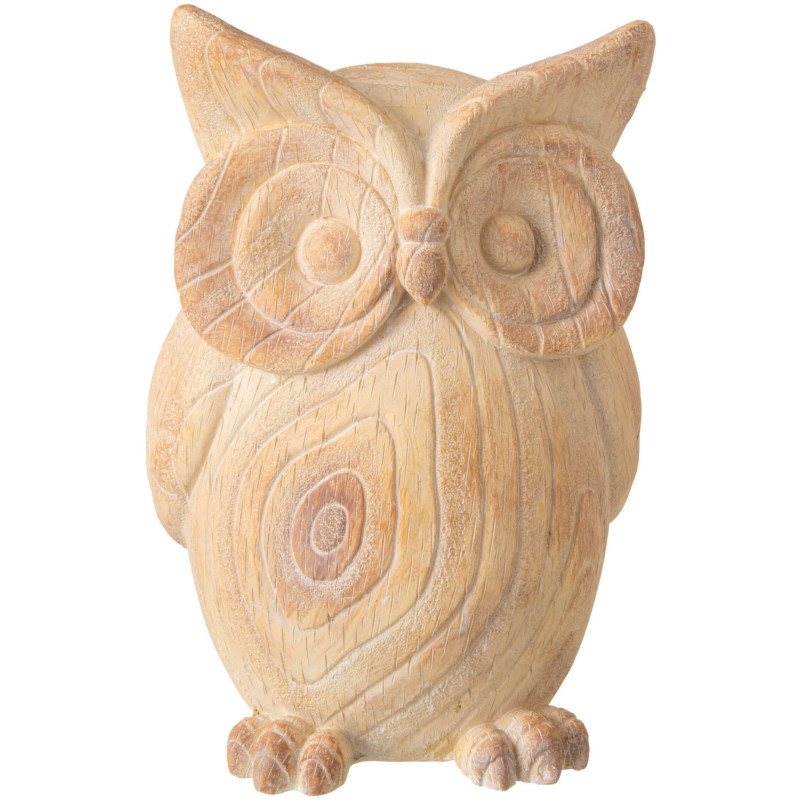 Statue hibou jardin effet bois...