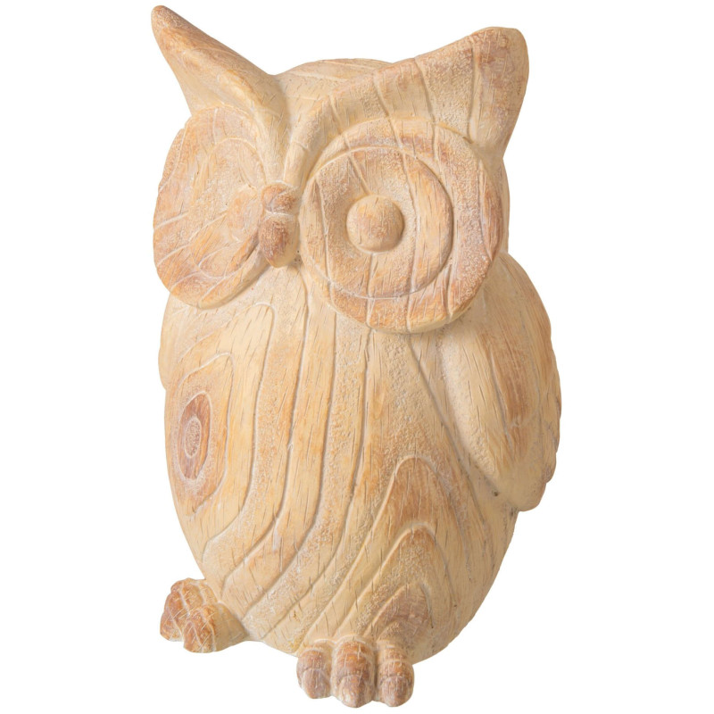 Statue hibou jardin effet bois...