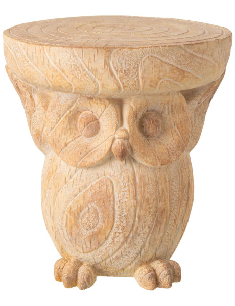 Table d’appoint hibou jardin magnésium effet bois beige...