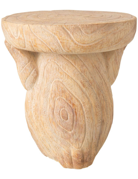 Table d’appoint hibou jardin magnésium effet bois beige 29x27x31 cm Arosa