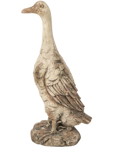 Statue oie de jardin magnésium écru beige 23x17x55 cm Marans