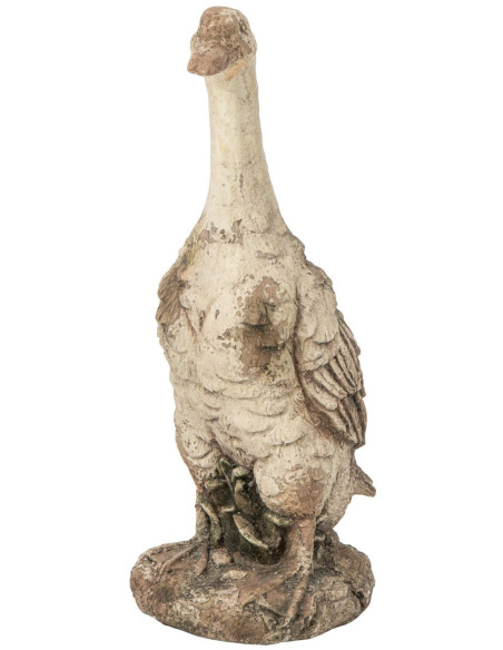 Statue oie de jardin magnésium écru beige 23x17x55 cm Marans