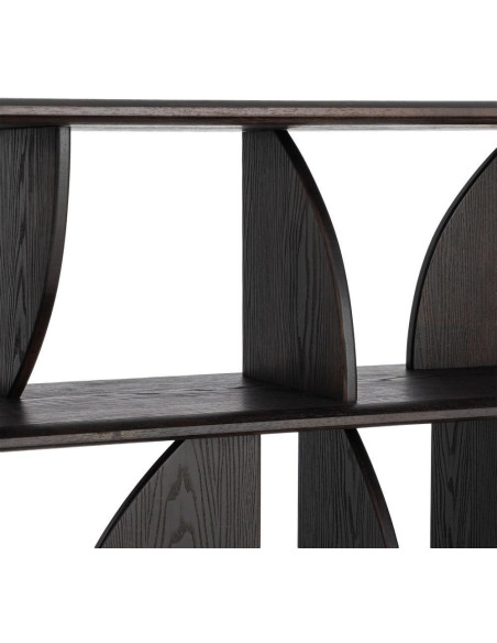 Étagère basse design bois d’hévéa marron 180x38x83 cm Como