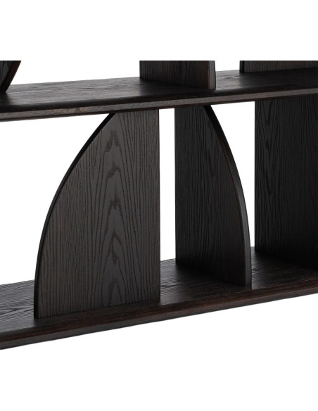 Étagère basse design bois d’hévéa marron 180x38x83 cm Como