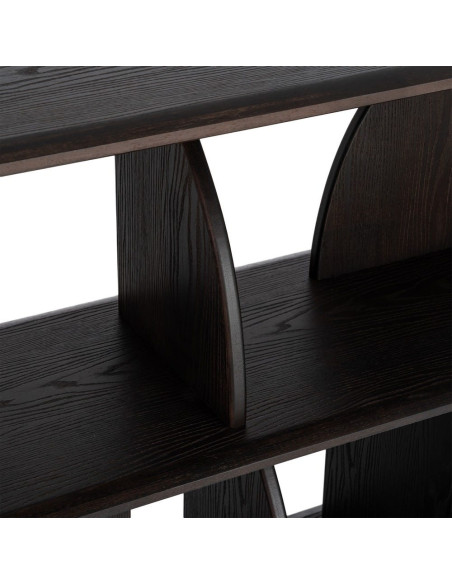 Étagère basse design bois d’hévéa marron 180x38x83 cm Como