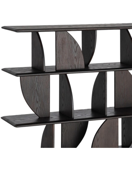 Étagère bibliothèque design bois d’hévéa marron 180x38x161 cm Como