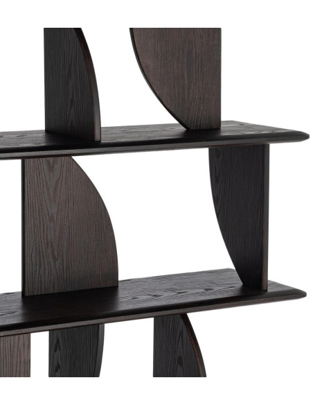 Étagère bibliothèque design bois d’hévéa marron 180x38x161 cm Como