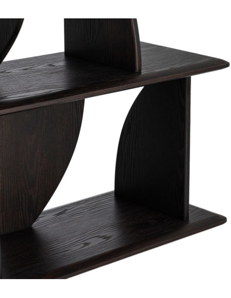 Étagère bibliothèque design bois d’hévéa marron 180x38x161 cm Como