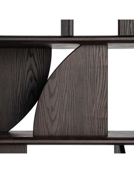Étagère bibliothèque design bois d’hévéa marron 180x38x161 cm Como
