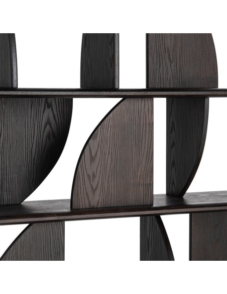 Étagère bibliothèque design bois d’hévéa marron 180x38x161 cm Como