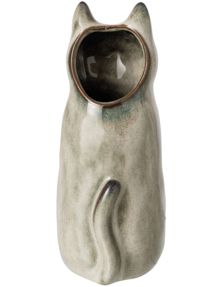 Vase chat porcelaine gris vert 9x7,5x17,5 cm Kotor