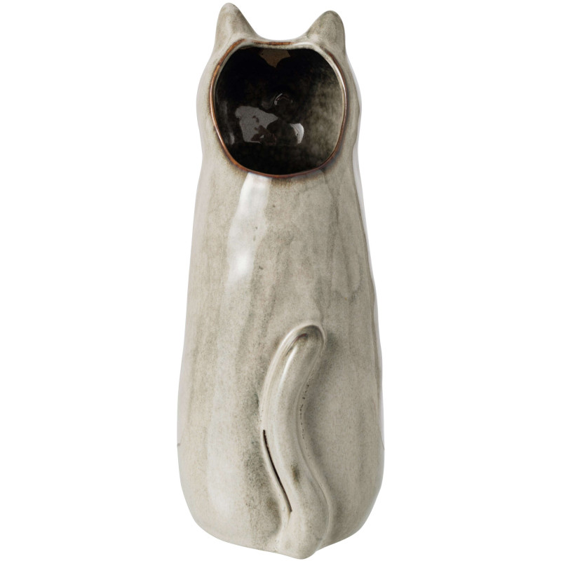 Vase chat porcelaine gris vert...