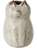 Vase chat rond porcelaine gris vert 13x12x17,5 cm Kotor