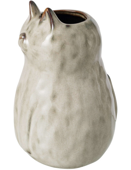 Vase chat rond porcelaine gris vert 13x12x17,5 cm Kotor