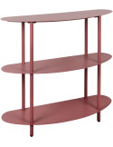 Console étagère métal bordeaux 90x28x82 cm Riqueza