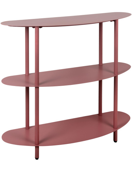 Console étagère métal bordeaux 90x28x82 cm Riqueza