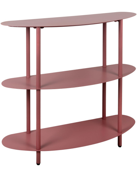 Console étagère métal bordeaux 90x28x82 cm Riqueza