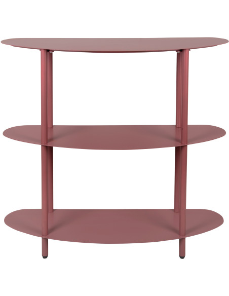 Console étagère métal bordeaux 90x28x82 cm Riqueza