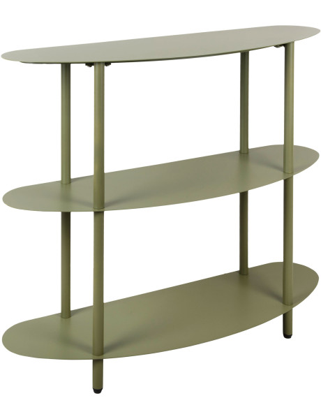 Console étagère métal vert olive 90x28x82 cm Riqueza