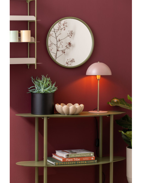 Console étagère métal vert olive 90x28x82 cm Riqueza