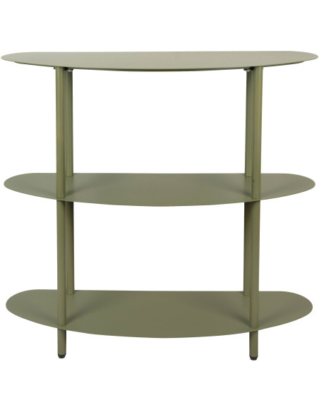 Console étagère métal vert olive 90x28x82 cm Riqueza