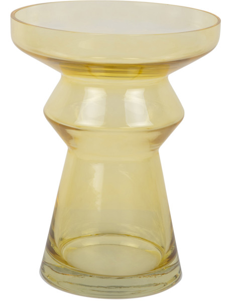 Vase design en verre jaune transparent 22,5x30 cm Majesto