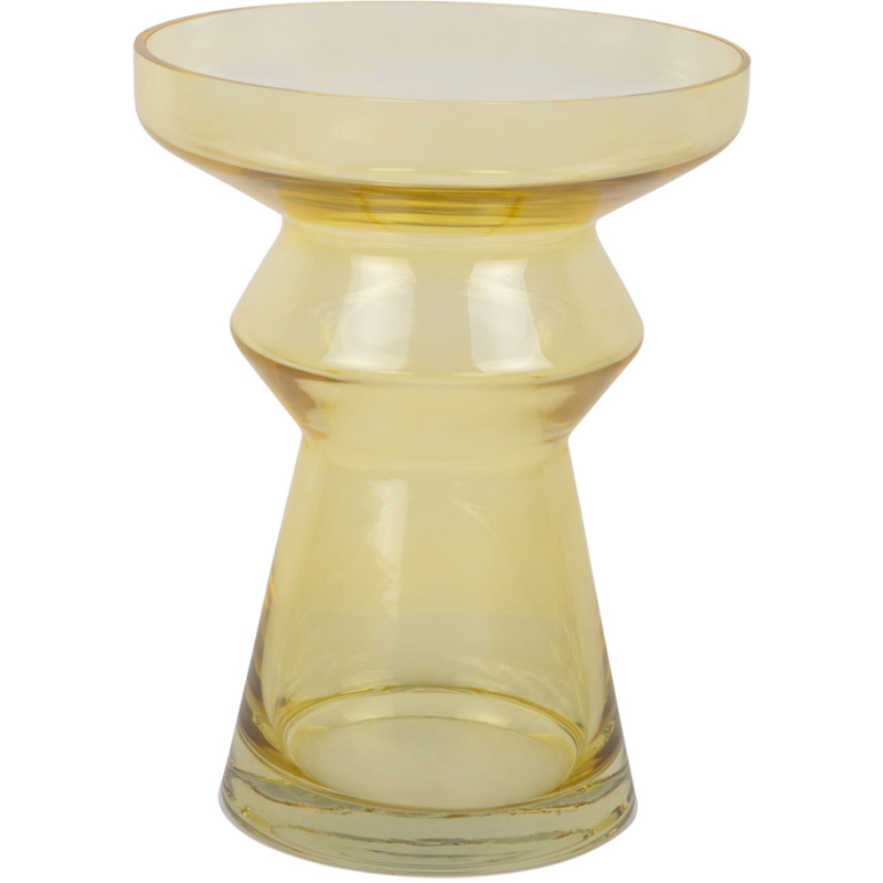 Vase design en verre jaune...