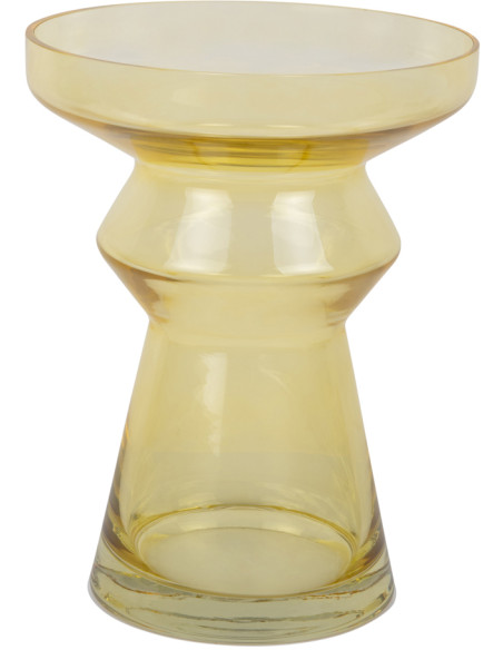 Vase design en verre jaune transparent 22,5x30 cm Majesto