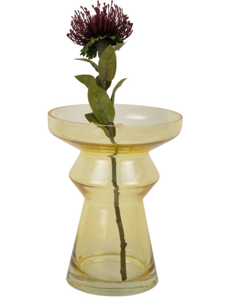 Vase design en verre jaune transparent 22,5x30 cm Majesto