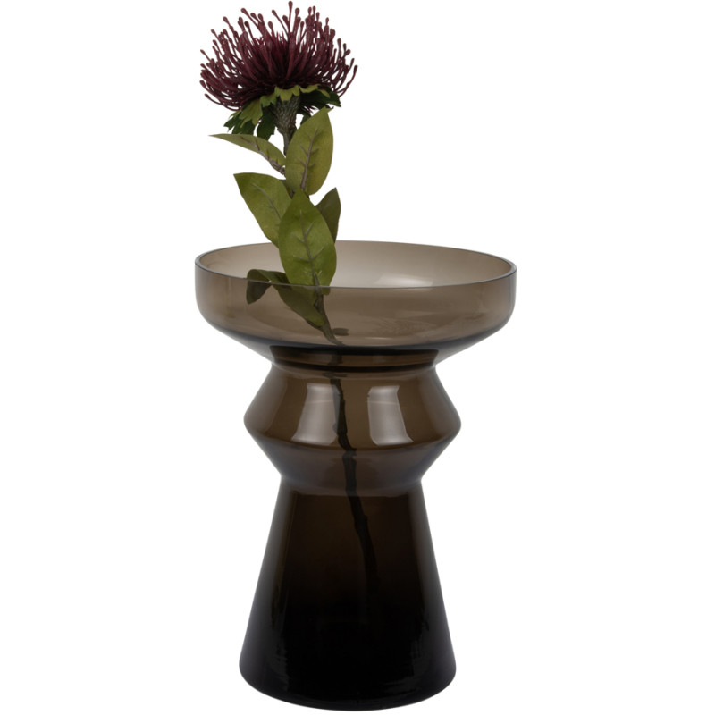Vase verre marron fumé 30 cm Majesto