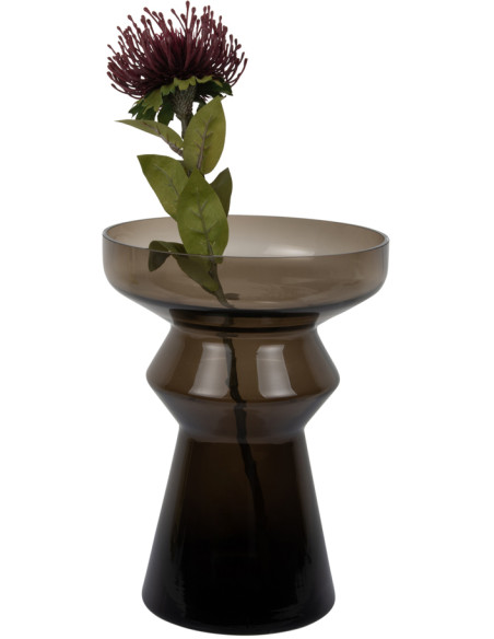 Vase verre marron fumé 30 cm Majesto