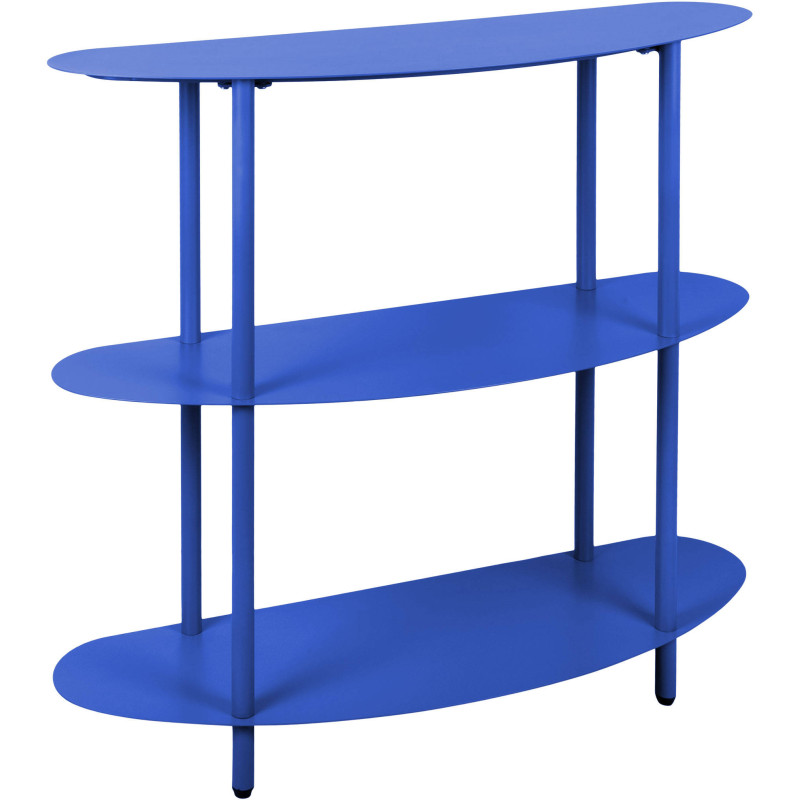 Console étagère métal bleu 90x28x82...