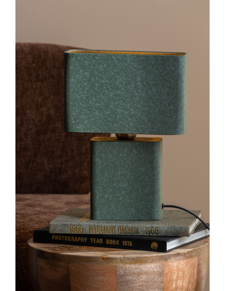 Lampe à poser métal vert kaki 24x14x33 cm Boaz Recto