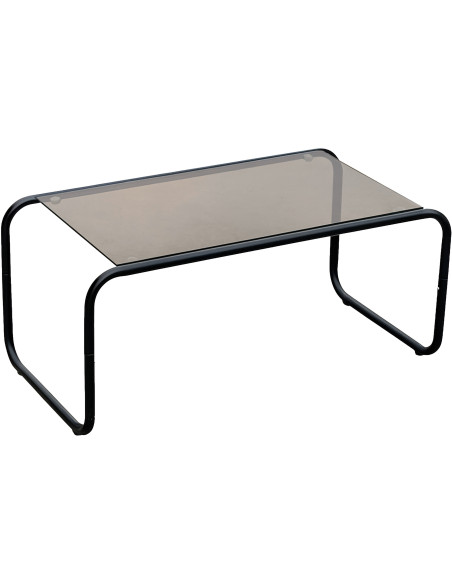 Table basse verre fumé métal noir 80 cm Ventana
