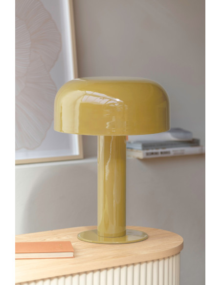 Lampe champignon métal jaune 42 cm Fornido