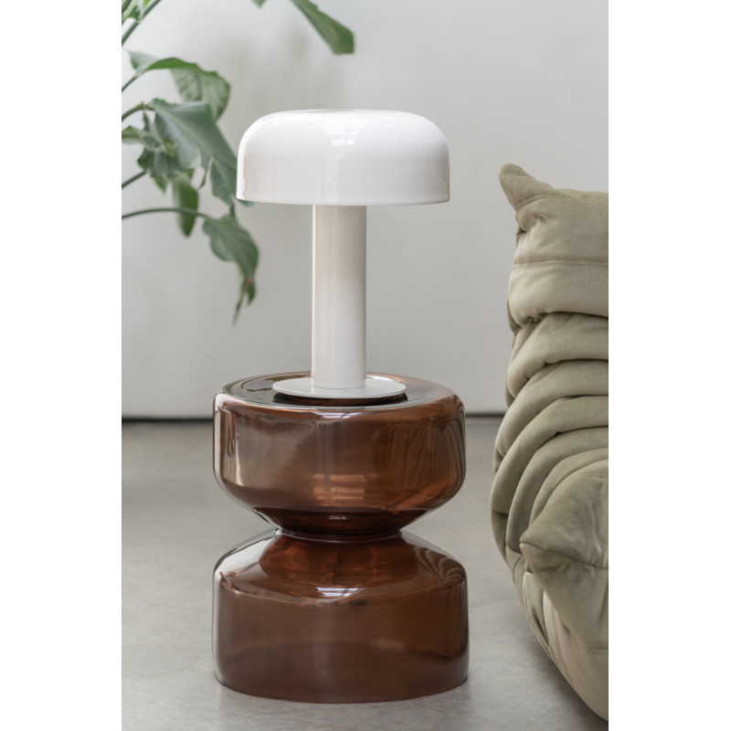 Lampe champignon blanche métal 42 cm...