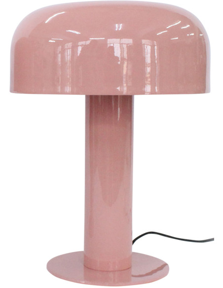 Lampe champignon rose poudré métal 42 cm Fornido