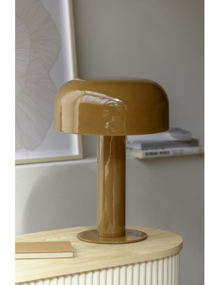 Lampe champignon marron métal 42 cm Fornido