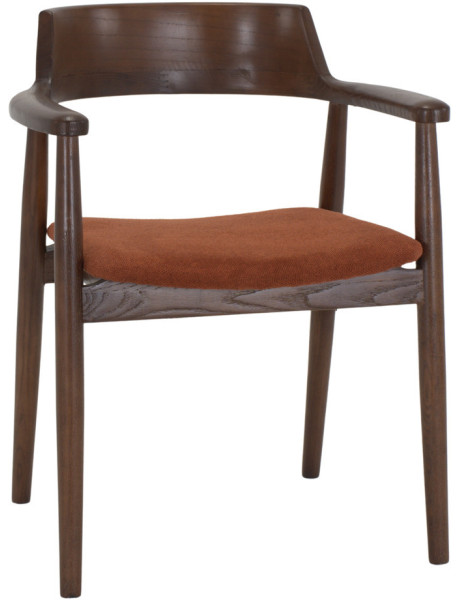 Chaise scandinave en bois d’orme noyer et tissu tuile...