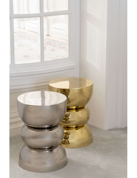 Table d’appoint métal doré brillant 32x32x43,5 cm Spello