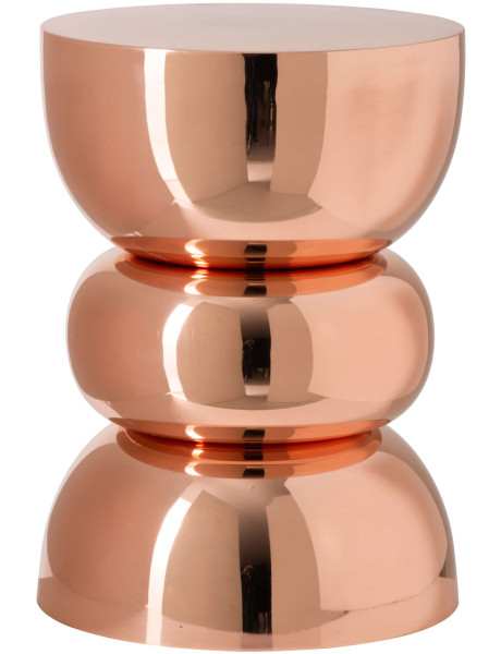 Table d’appoint ronde métal rose doré brillant 32x32x43,5...