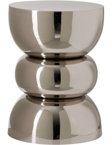 Table d’appoint ronde métal argenté brillant 32x32x43,5 cm Spello