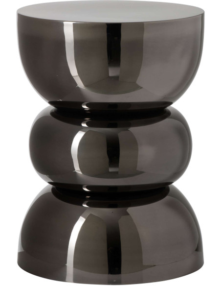 Table d’appoint ronde métal noir chromé brillant 32x32x43,5 cm Spello