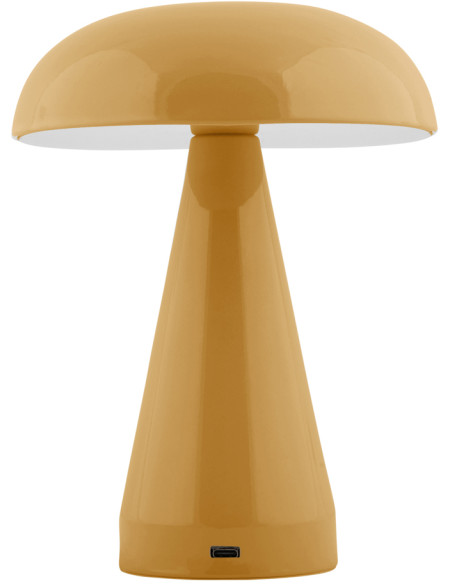 Lampe de table LED rechargeable fer jaune ocre 15,5x20,5 cm Rachel