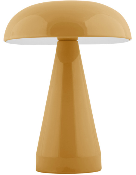 Lampe de table LED rechargeable fer jaune ocre 15,5x20,5 cm Rachel