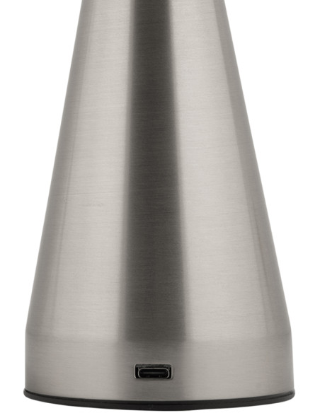 Lampe de table LED rechargeable fer nickel brossé 15,5x20,5 cm Rachel