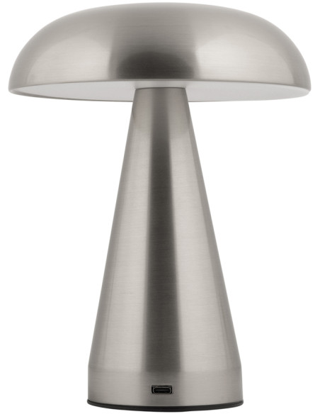 Lampe de table LED rechargeable fer nickel brossé 15,5x20,5 cm Rachel