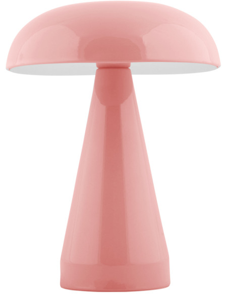 Lampe de table LED rechargeable rose poudré 20,5 cm Rachel