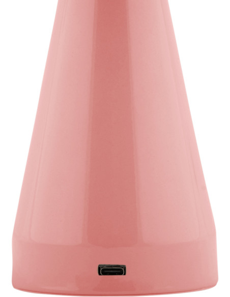 Lampe de table LED rechargeable rose poudré 20,5 cm Rachel